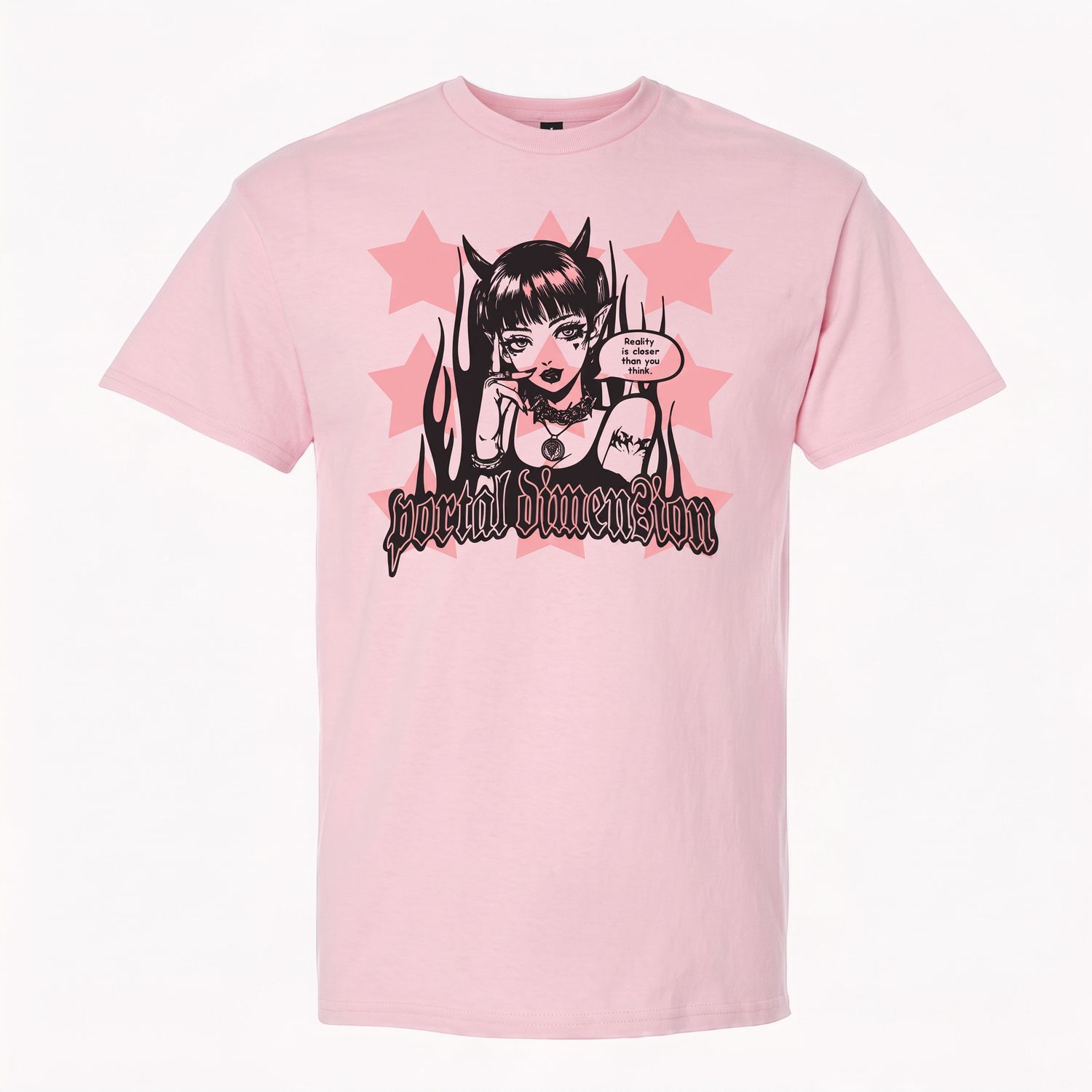Portal Dimension - Anime Girl Short Sleeve Tee (Pink)