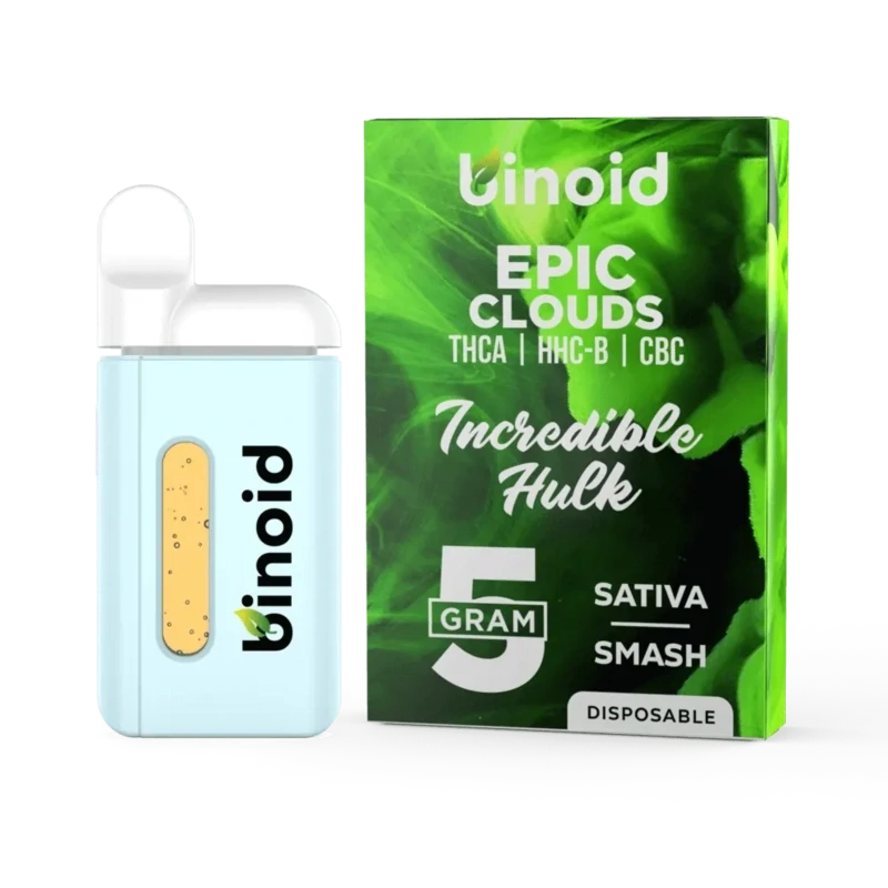 5 GRAM THCA + CBC DISPOSABLE VAPE – EPIC CLOUDS - INCREDIBLE HULK