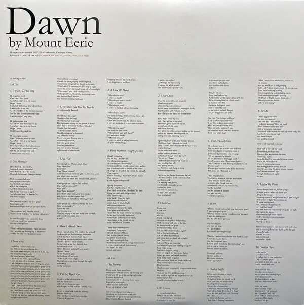 Mount Eerie ‎– Dawn LP white vinyl