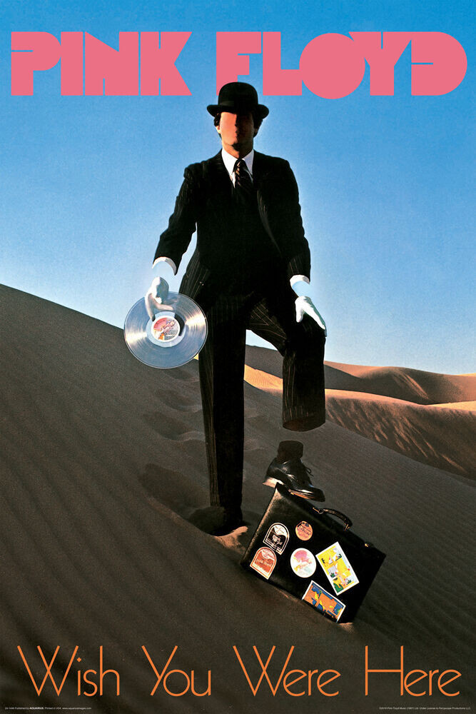 Pink Floyd - Wish You Were Here record man poster