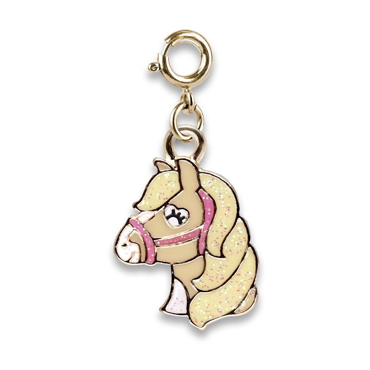 Gold Glitter Horse Charm