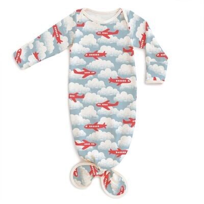 Knotted Baby Gown Airplanes