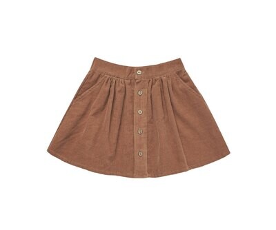 Button Front Mini Skirt Spice