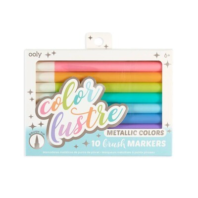 Color Lustre Metallic Brush Markers 10 Pack