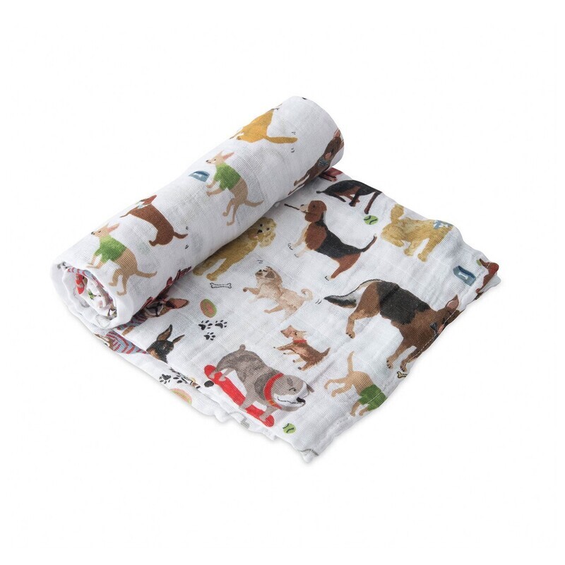 Cotton Muslin Swaddle Blanket - Woof