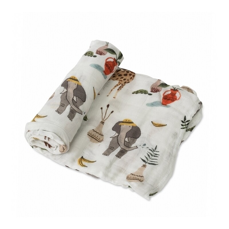 Deluxe Muslin Swaddle Blanket - Safari Social
