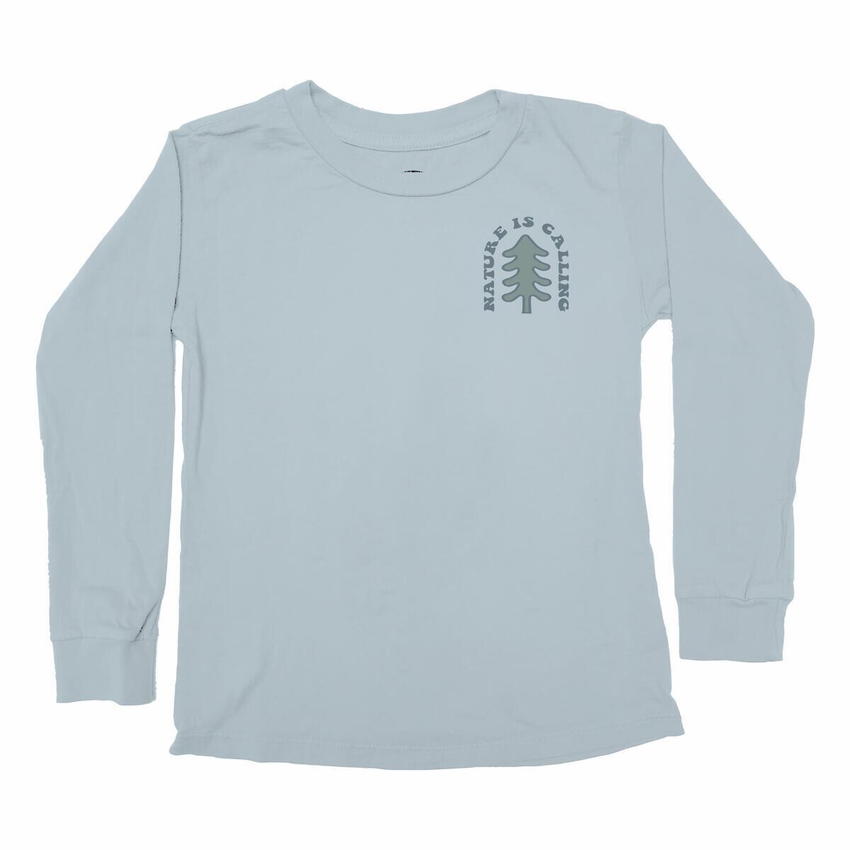 Nature is Calling L/S Tee Stone Blue