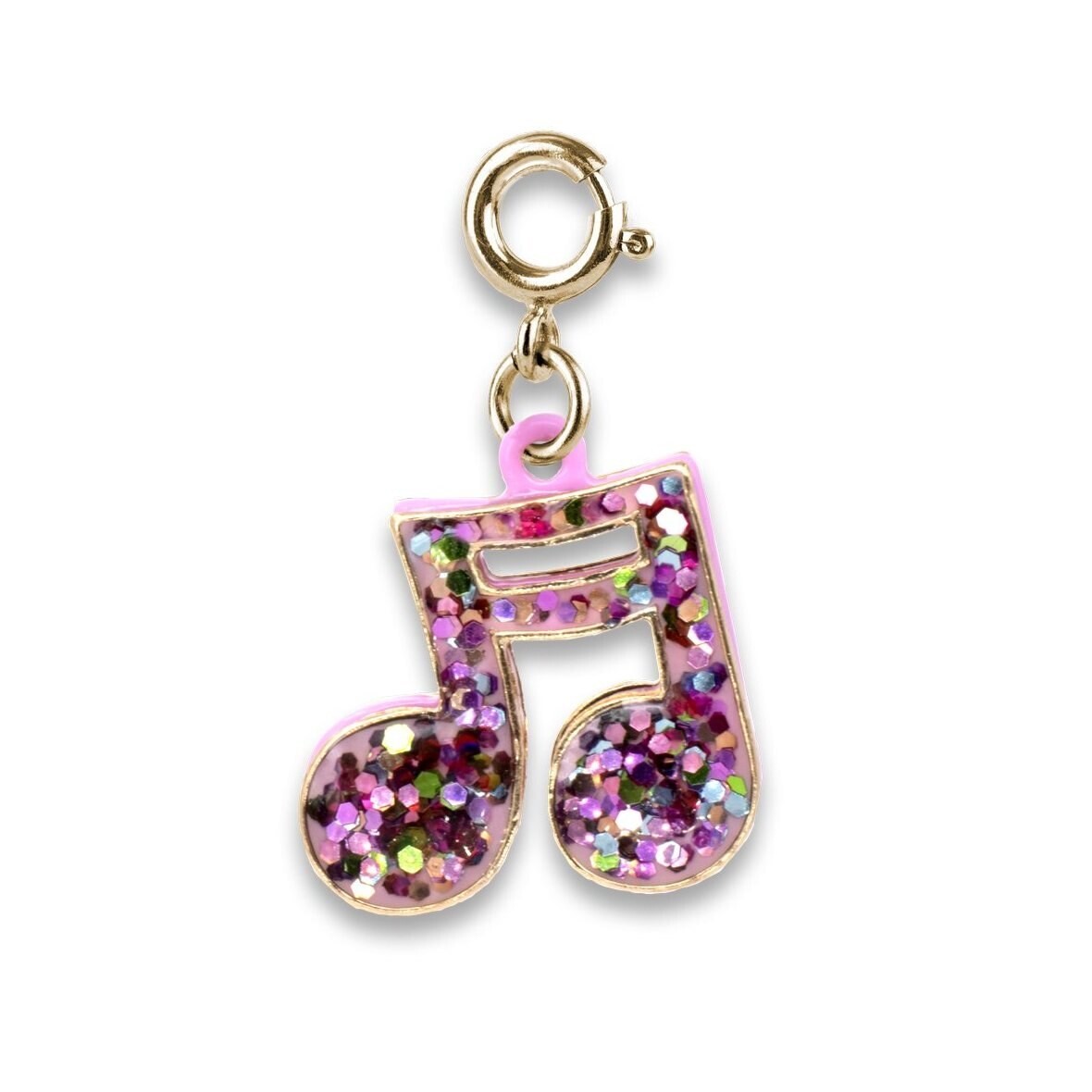 Gold Glitter Music Note Charm