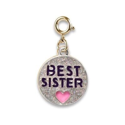Gold Glitter Best Sister Charm