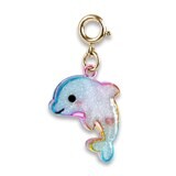 Gold Tie Dye Dolphin Charm