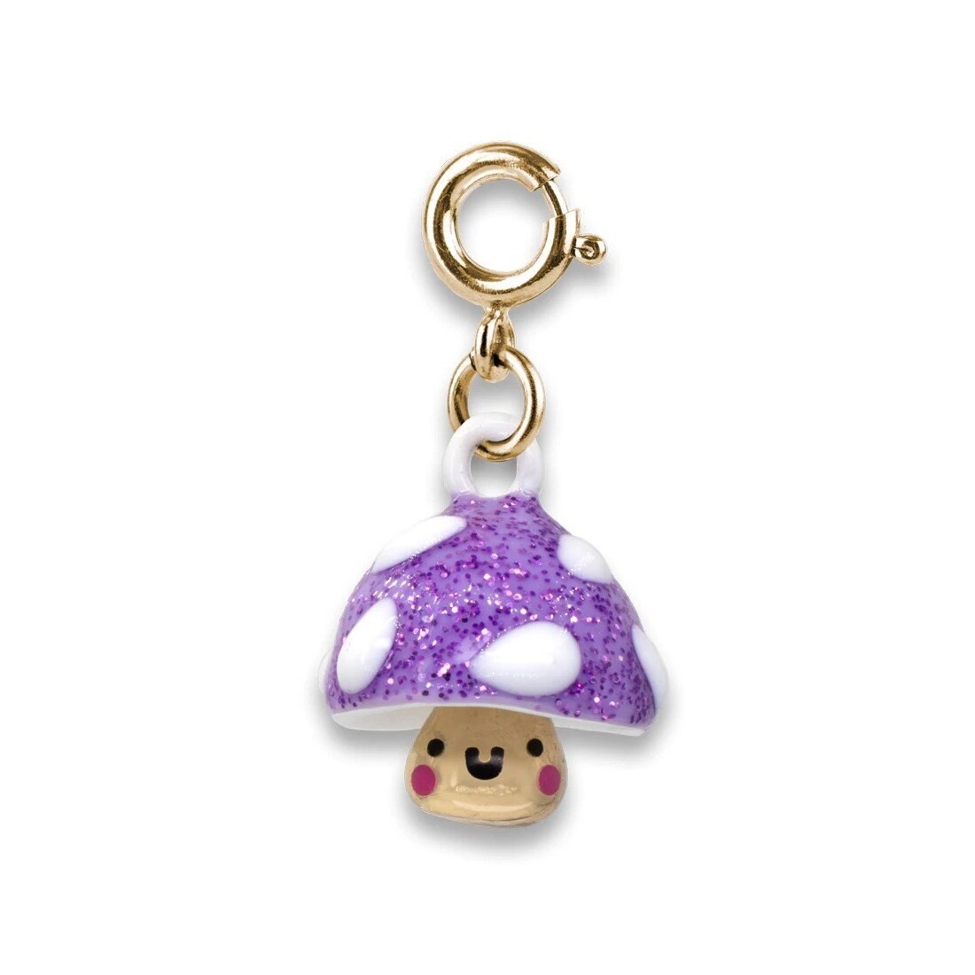 Gold Glitter Mushroom Charm