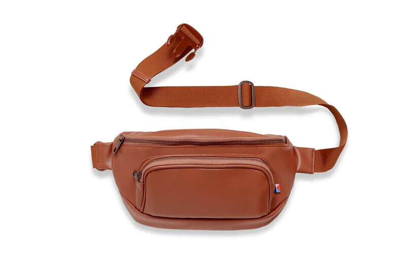 Diaper Belt Bag - Brown Vegan Leather