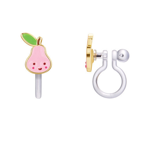 Pink Pear Cutie Clip On Earrings