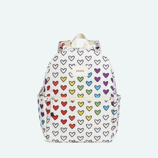 Kane Kids Travel Backpack  Rainbow Hearts