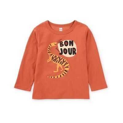 Bonjour Dino Baby Graphic Tee Copper