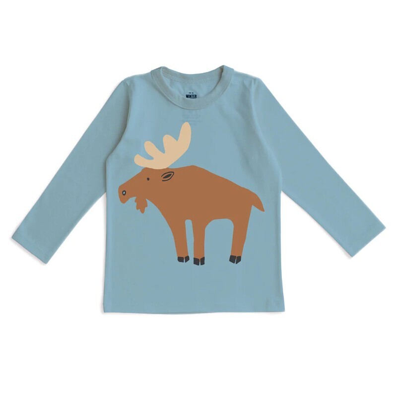 L/S Graphic Tee Moose Mountain Blue