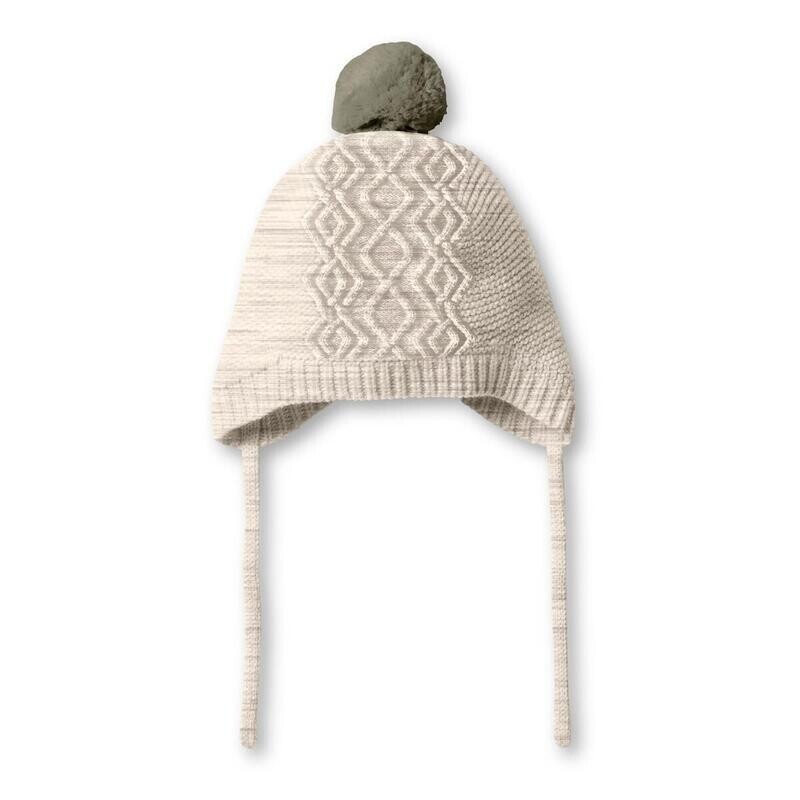 Knit Cable Bonnet Oatmeal Melange