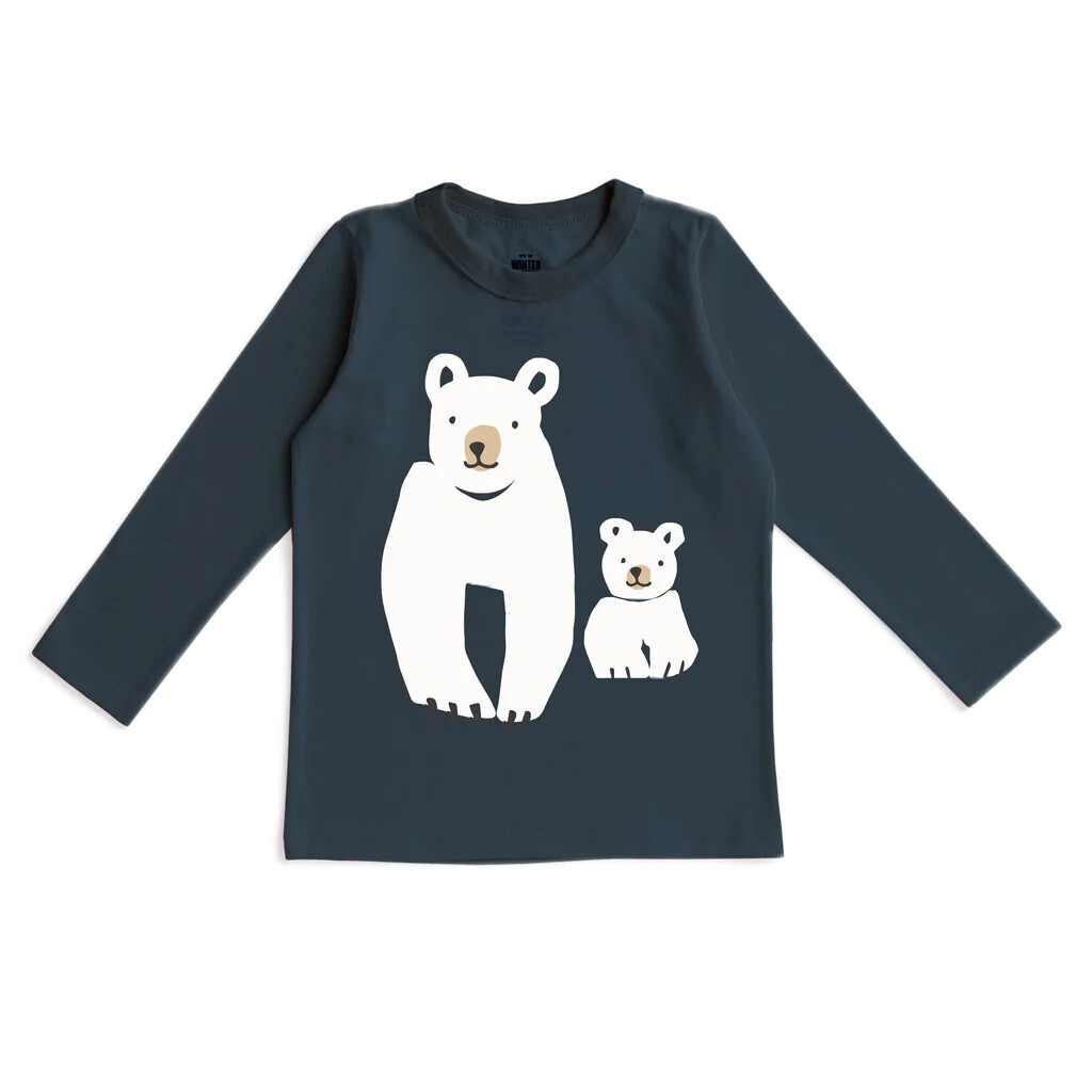 L/S Graphic Tee Polar Bears Night Sky, Size: 10