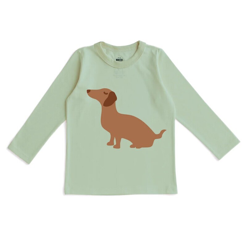 L/S Graphic Tee Dachshund Meadow Green