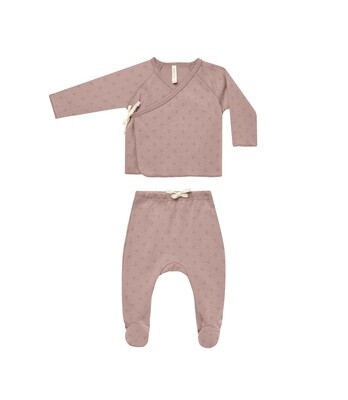 Wrap Top & Footed Pant Set Dotty