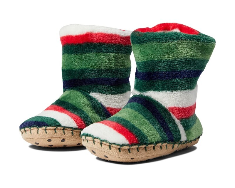 Holiday Stripes Fleece Slippers