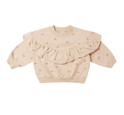 Ruffle Fleece Sweatshirt Rainbows