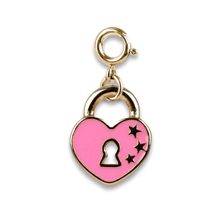 Gold Heart Lock Charm