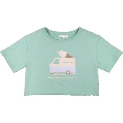 Cropped Skater Tee River Green