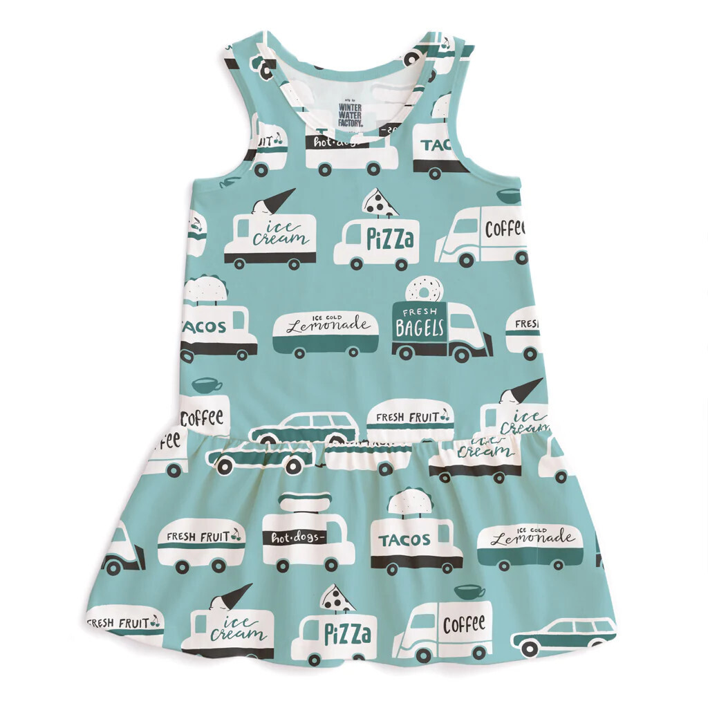 Valencia Dress Food Trucks Surf Blue