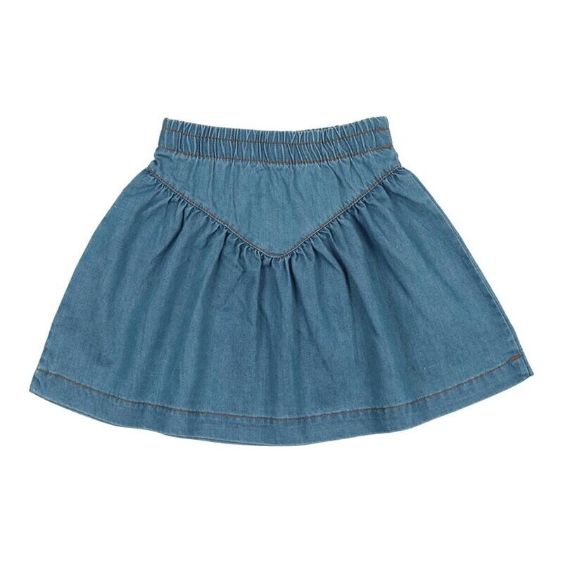 Chambray Yoke Skirt, Size: 3