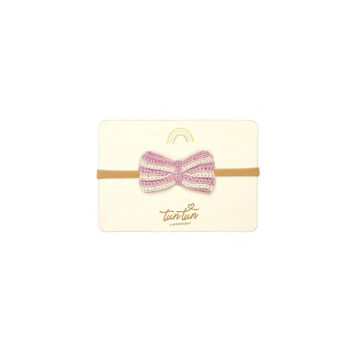 Bow Headband Natural/Pink