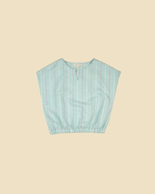 Summer Top Aqua Stripe