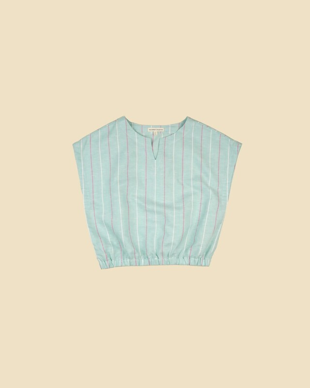 Summer Top Aqua Stripe