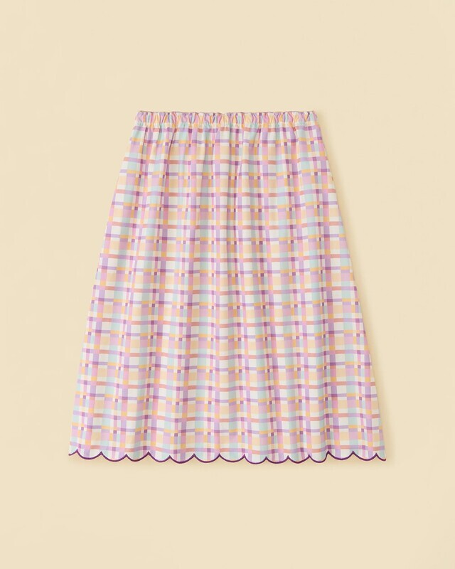 Picnic Skirt Scallop Plaid