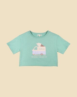 Cropped Skater Tee River Green
