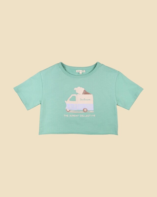 Cropped Skater Tee River Green