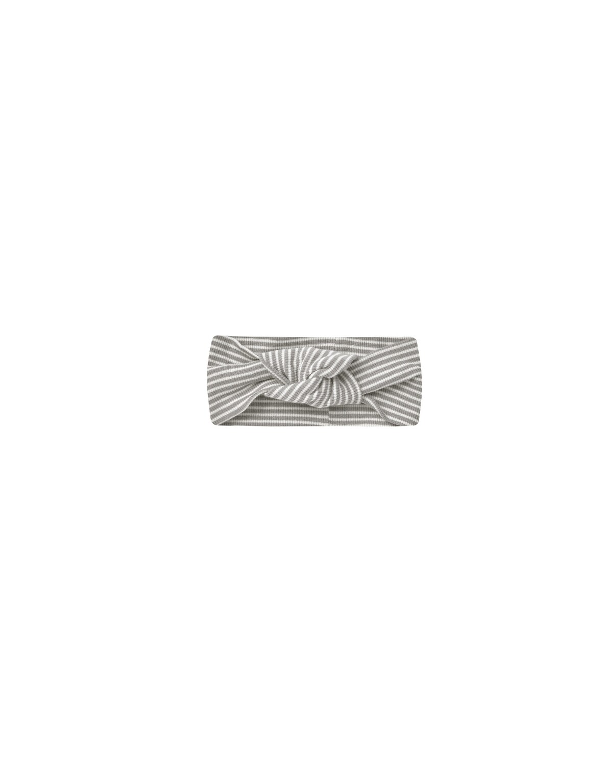 Ribbed Knotted Headband Lagoon Micro Stripe