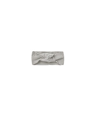 Ribbed Knotted Headband Lagoon Micro Stripe