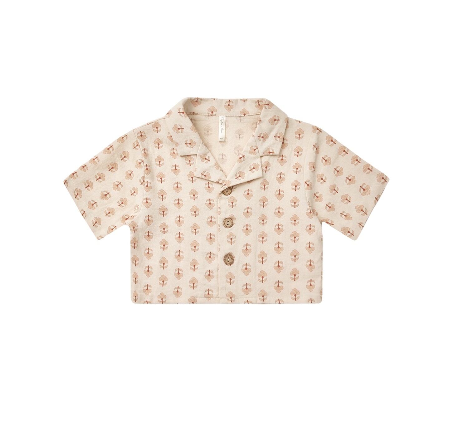 Cropped Collared Shirt Motif