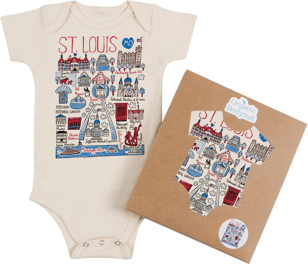 St Louis Boutique Map Art Onesie