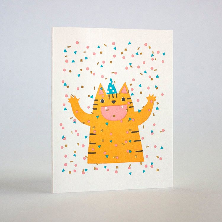 Confetti Cat Card