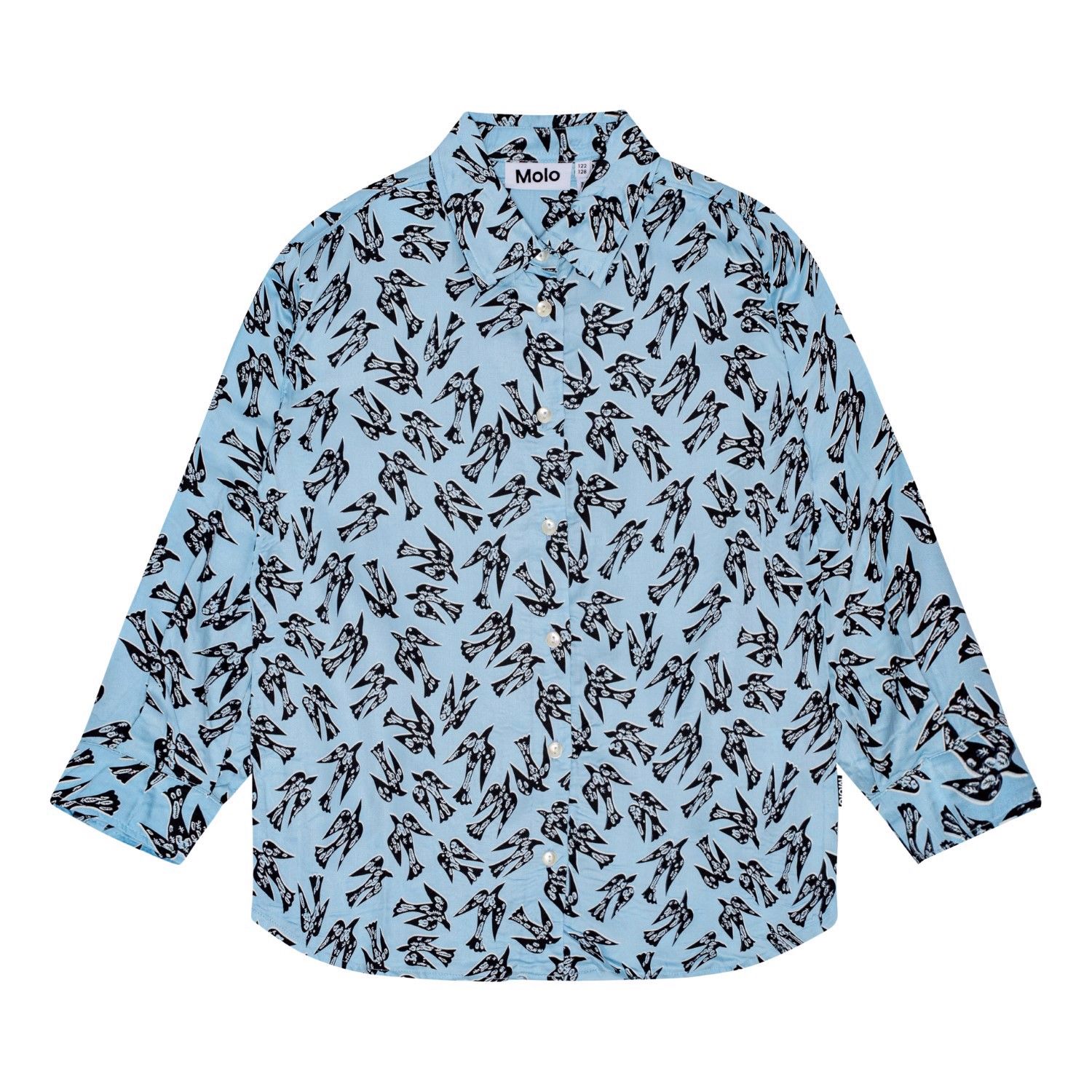 Rae LS Top Blue Studio Birds