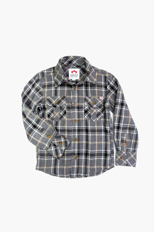 Flannel Shirt Greige Plaid