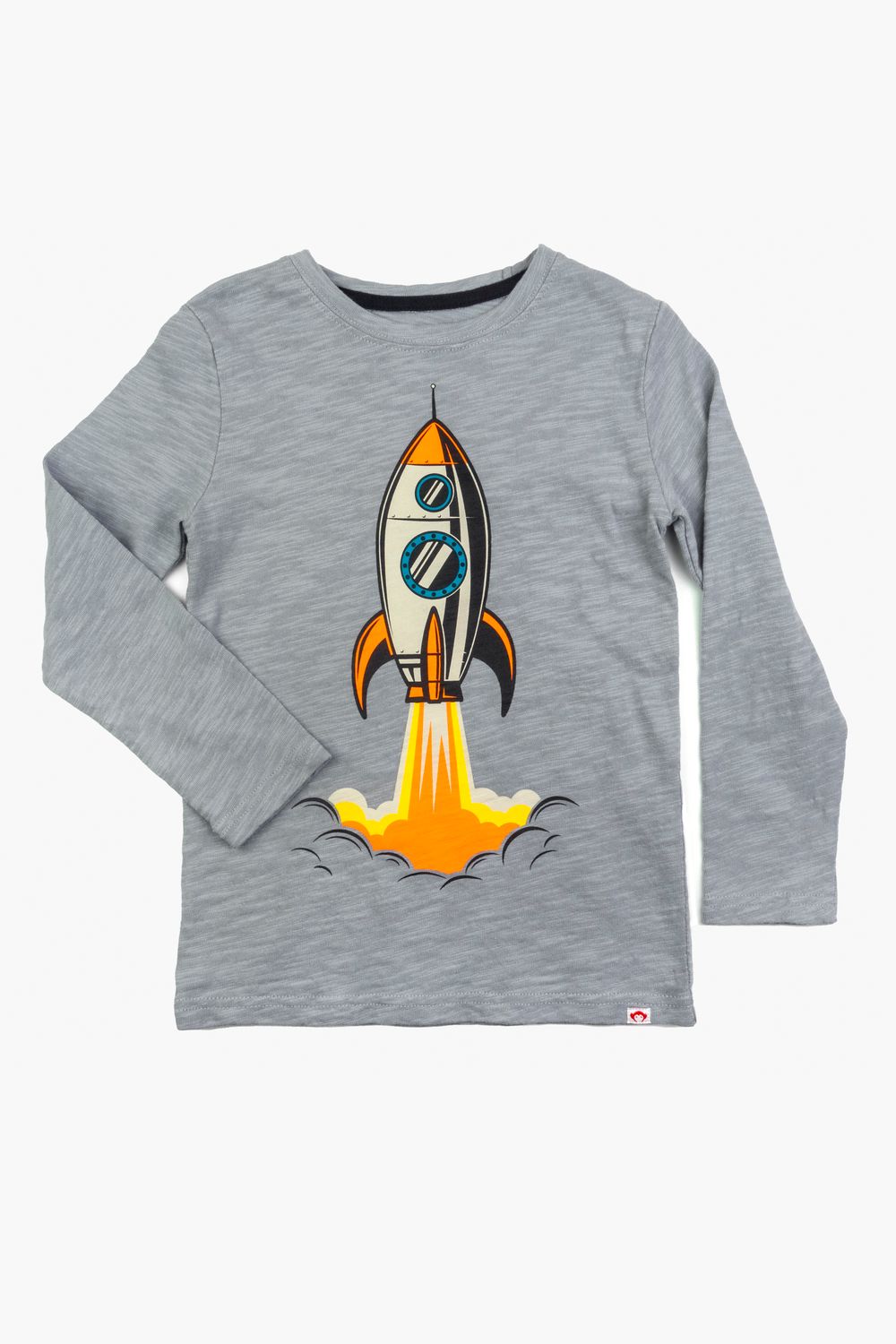 Graphic Long Sleeve Tee Blast Off Light Grey