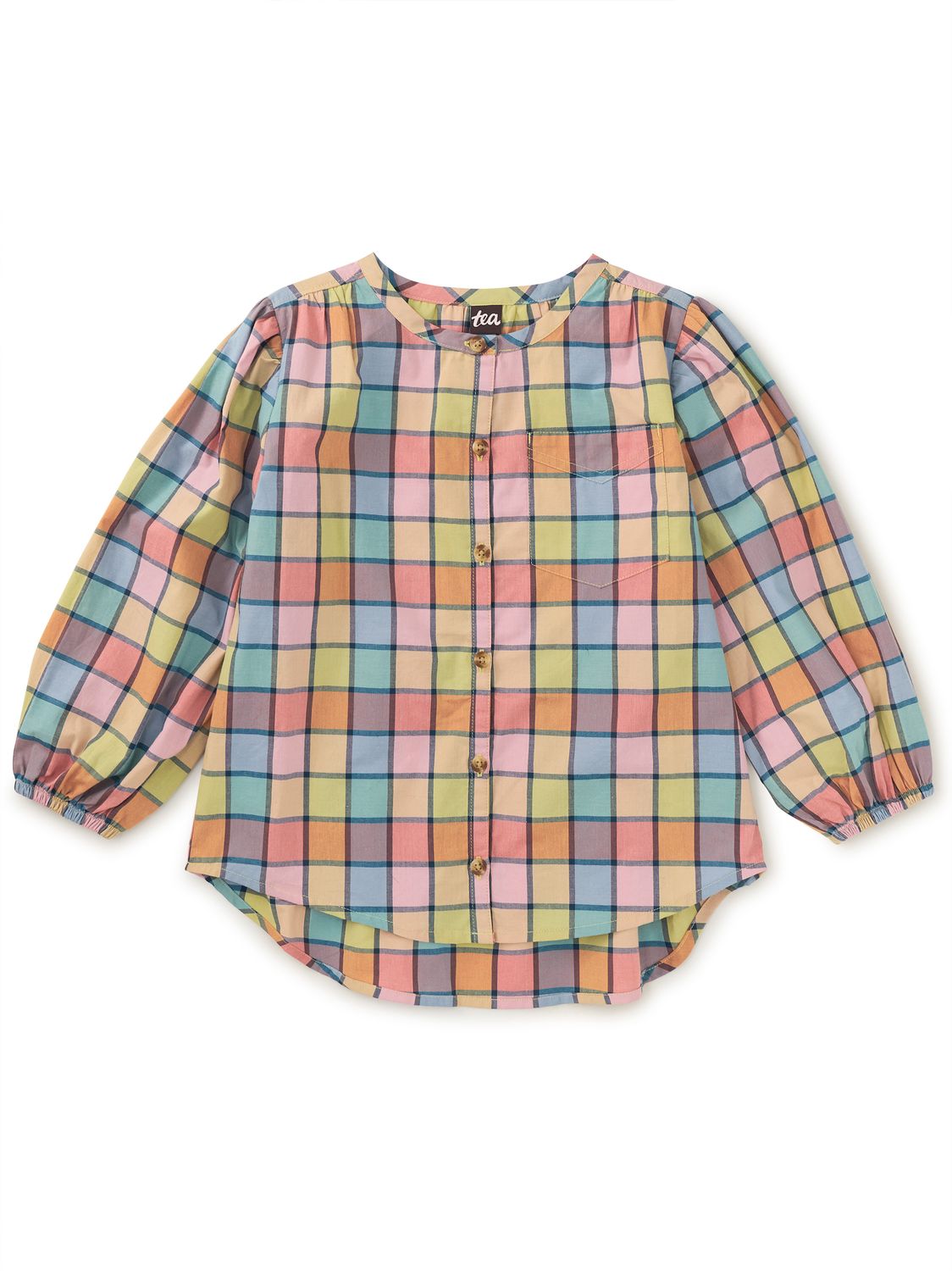 Long Sleeve Button-Up Tunic Van Lake Plaid