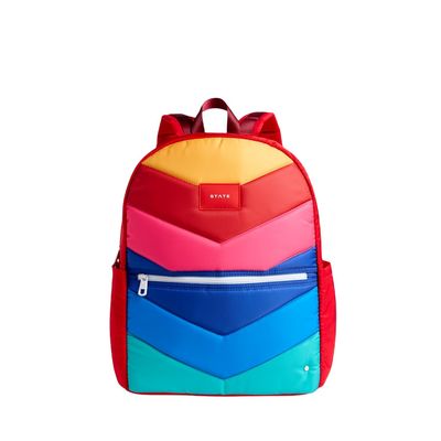 Kane Double Pocket Large Backpack - Rainbow Chevron