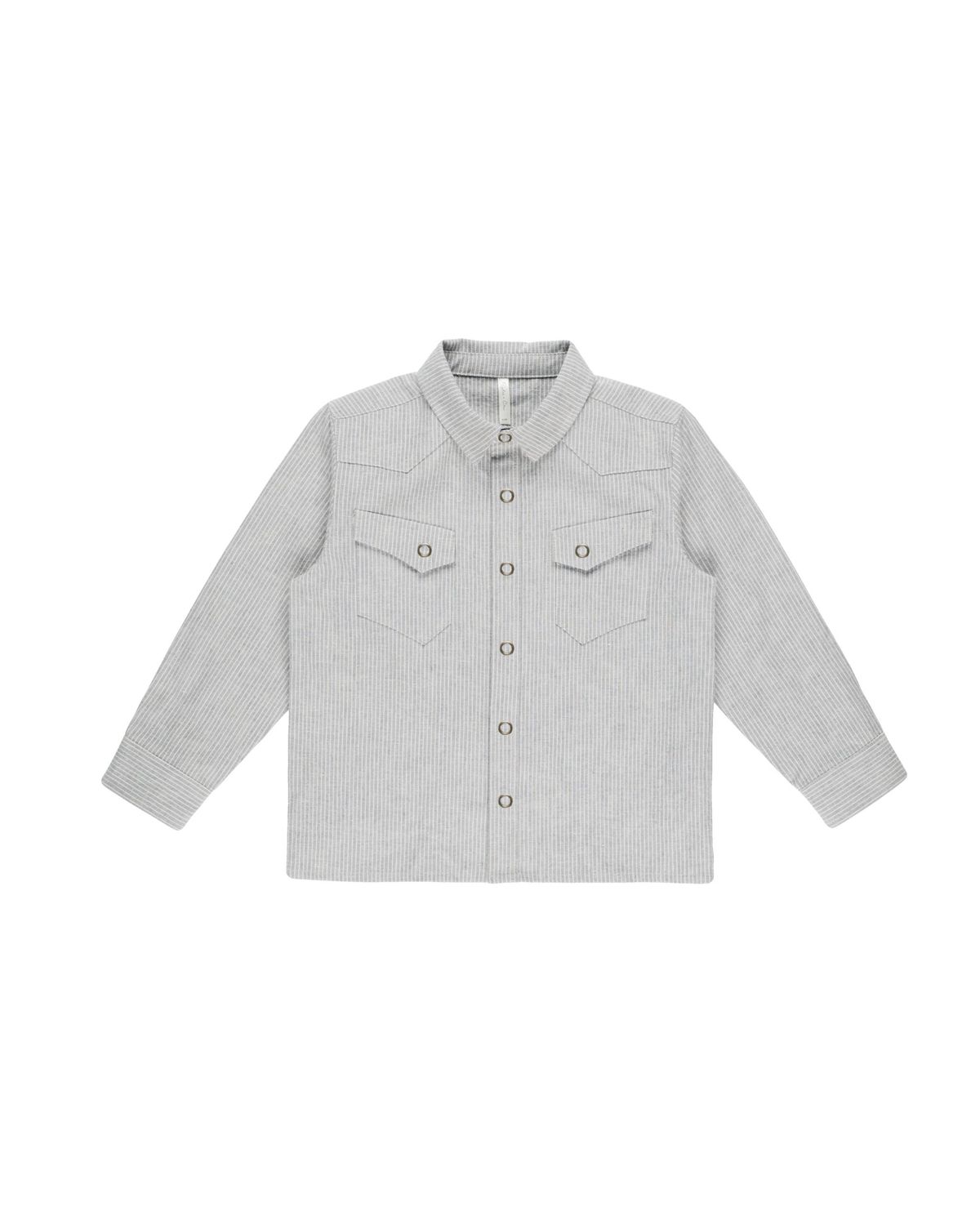 Long Sleeve Western Shirt Blue Micro Stripe