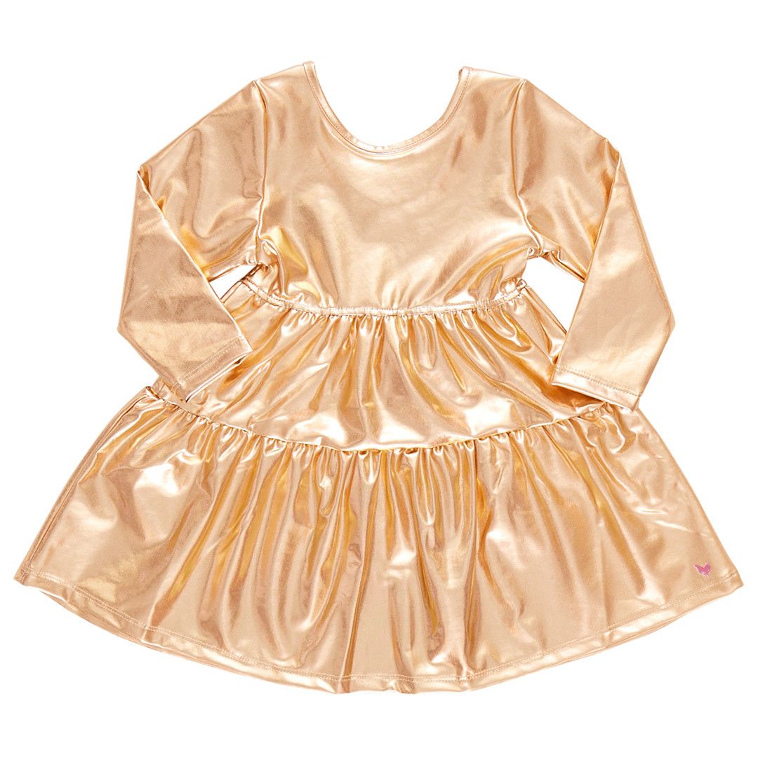 Polly Dress Gold Lame