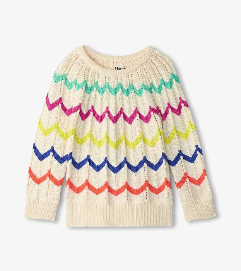 Rainbow Chevron Raglan Pullover