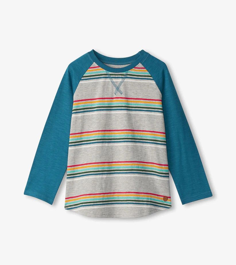 Retro Stripe LS Raglan Tee